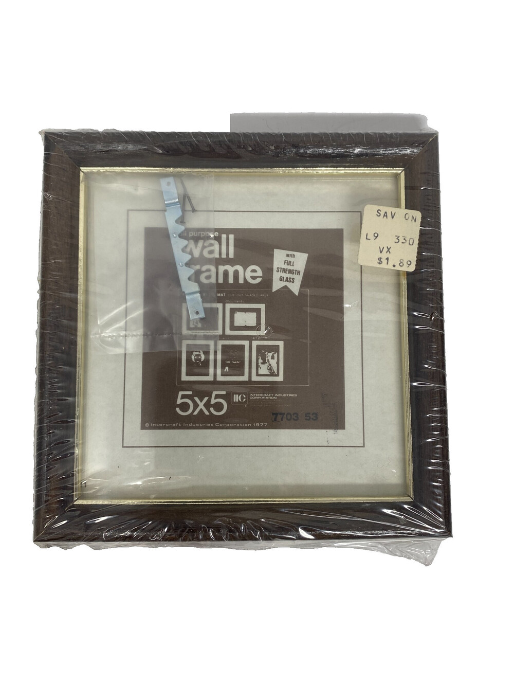 Vintage Intercraft Industries 5x5 Wall Frame 1977 Wood Tone Factory Sealed NOS